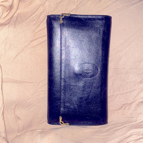 ❤️♥️Cartier trifold black leather wallet
